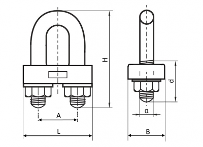Зажим канатный 56мм ОСТ 24.090.51-86 исп.2